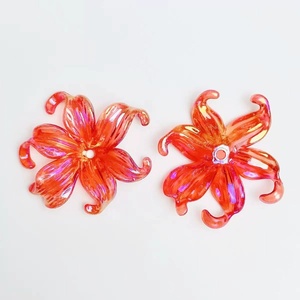 Perles en plastique acrylique transparentes en forme de fleur <span class=keywords><strong>iris</strong></span> pour la fabrication de chaînes de téléphone DIY, accessoires de stylos perlés, fabrication de bijoux en gros - Product Image 3
