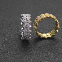 Ganku Hip Hop Micro Set Bague en Diamant pour Homme 8mm Zircons & Cuivre Custom Wholesale Trendy Personality Accessory