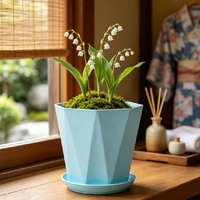 Pots à fleurs modernes en PP avec trous de drainage, durables, capacité de 8,51 L, design minimaliste, utilisation intérieure/extérieure pour les fleurs/plantes vertes