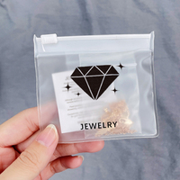 Sac en plastique personnalisé avec logo sac de poche transparent givré à fermeture éclair petits sacs d'emballage pour bijoux pochette à bijoux en PVC