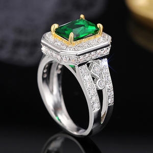 Anello Cocktail Geometrico T0067 in Argento 925 con Cristallo Taglio Smeraldo e Strass, Gioiello Raffinato da Donna, Idea Regalo - Product Image 6