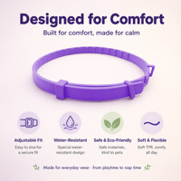 Collier apaisant pour animaux de compagnie en polyester solide réglable avec logo personnalisé Chanson, anti-anxiété, anti-stress, à la phéromone, pour chiens et chats