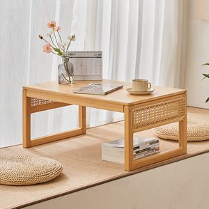 Simple Wooden Coffee Table With Storage Tatami Style For Living <b>Room</b> Bedroom Study <b>Desk</b> - Product Image 1