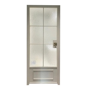 Porte battante en alliage d'aluminium sur mesure, style français vintage, porte intérieure de salle de bain avec panneaux de verre ultra-émincés - Product Image 6