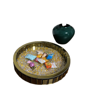 Wholesale Price Glass Crystal Diamond <b>Mirror</b> Rotating Movable Plant Contemporary Design Cosmetic Storage Decorative Tray for - Product Image 2