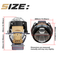 Lente de proyector Bi Led TAOCHIS de 3,0 pulgadas con diseño PRISM láser de haz alto 80W 16000Lux ventilador de refrigeración para coche