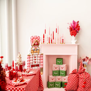 Grand sac cadeau rouge à monogramme et <span class=keywords><strong>pompon</strong></span>, motif écossais doré, avec cordon de serrage, pour enfants, sacs du Père Noël, sacs à bonbons du Père Noël vierges - Product Image 6