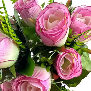 Fait à la main nouvelle soie Rose bourgeon fleur Bush X10 têtes Table centre de table pour noël saint valentin fête des mères décorations florales - Product Image 5