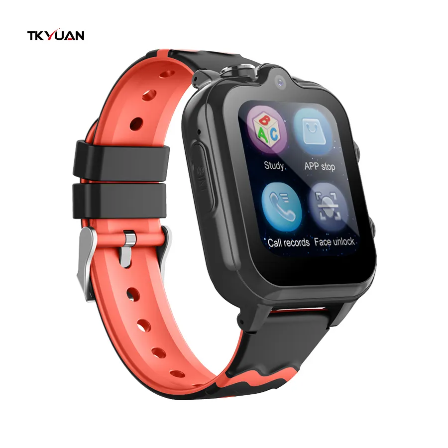 Tkyuan smartwatch fg45 wifi hd, chamada de vídeo, sos, sim, câmera, alarme, relógio inteligente, gps 4g, crianças