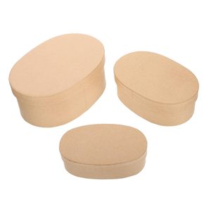 Boîte ovale minimaliste en papier kraft pour boulangerie, plats à emporter, cadeaux faits maison, emballage alimentaire de haute qualité - Product Image 1