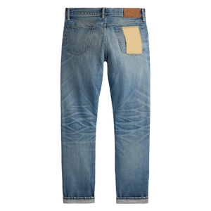 กางเกงยีนส์เดนิมพรีเมียมทรงสลิมขาดๆ สไตล์ญี่ปุ่น สีฟ้าอ่อน ยี่ห้อ Custom Denim Factory รุ่นวินเทจ - Product Image 3