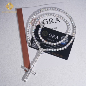 ชุดสร้อยคอจี้เพชรแบบไขว้สไตล์ฮิปฮอปสำหรับผู้หญิงสินค้าออกใหม่ - Product Image 6