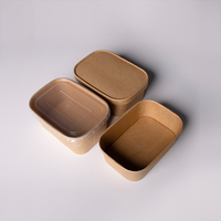 Boîte alimentaire rectangulaire en papier kraft premium, jetable, pour plats à emporter, avec couvercle, logo personnalisé OEM, vente en gros, boîte biodégradable