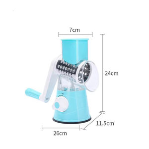 Râpe à fromage rotative, trancheuse à tambour rond, hachoir, moulin à <span class=keywords><strong>manivelle</strong></span>, <span class=keywords><strong>mandoline</strong></span> avec 3 tambours en acier inoxydable pour légumes - Product Image 5