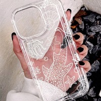 Étui Coque Baleine Blanche ZL292 pour iPhone 17 Pro Max, 16 Pro Max, 15 Plus, 14 Pro, Airbag, 13 Transparent