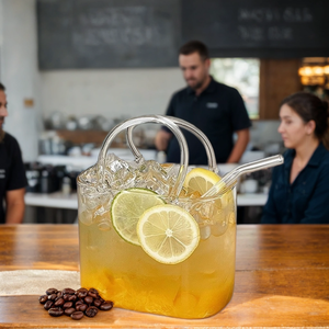 <span class=keywords><strong>Verre</strong></span> à boire créatif en borosilicate de haute qualité en forme de sac à main pour jus de fruits, thé, fleurs – Grand pichet en <span class=keywords><strong>verre</strong></span> transparent avec poignée - Product Image 6