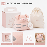 Jolie peluche cochon rose en blocs, jouet en peluche doux en polyester, design personnalisé, décoratif, anti-stress, faible MOQ, OEM ODM