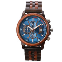 Montre-bracelet de luxe pour homme en bois de santal - Montre analogique à quartz pour affaires avec cadran en verre