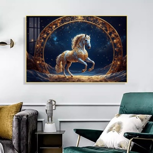 Peintures murales nordiques en gros pour la décoration intérieure, tableaux chevaux ciel étoilé, peintures artistiques en porcelaine cristalline - Product Image 3