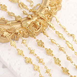 Chaîne en acier inoxydable avec motifs de coquillages, étoiles et lunes 3D, bijoux DIY, décoration de vêtements H1686 - Product Image 3