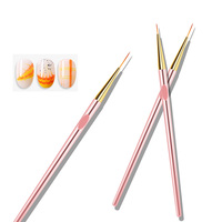Lot de 3 stylos de nail art or rose pour dessin de lignes, pinceaux liner et stylos graffiti