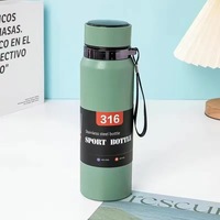 Bouteille d'eau isotherme intelligente à double paroi en acier inoxydable de 800 ml avec affichage de la température, personnalisable avec logo