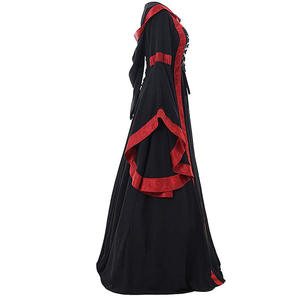 2024 yüksek kaliteli parlama kollu kapüşonlu elbise Viking kıyafet kadın rönesans festivali kostümleri ortaçağ cadı kostüm - Product Image 5