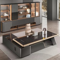 Scrivania in Legno di Lusso Moderna Personalizzata di Alta Qualità, Estensibile, Arredamento per Ufficio, per Casa o Dirigenti, Manager, CEO