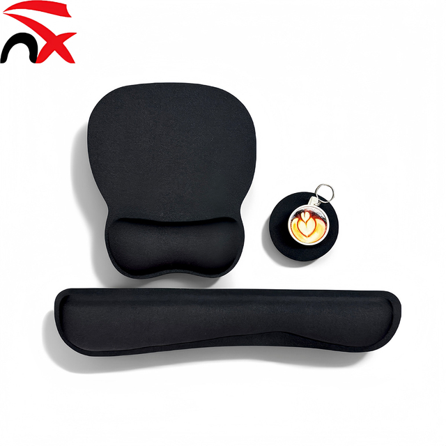 Hot Mouse Pad 3 Pcs Keyboard Wrist Rest Pain Relief Non-Slip PU Base Easy Typing Memory Foam Mouse Pads Set for Office Home