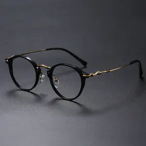 Thâm Quyến Chất Lượng Cao Tinh Khiết Titan Kính Khung Handmade Kính Khung Paul George Hình Bầu Dục Nhỏ Khung Nhật Bản Cổ Điển Transpa - Product Image 1