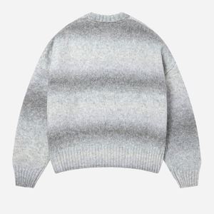 Knitwear Manufacturer Custom Design Gradient Color Men Knitted Pullover Long Sleeve <b>Crewneck</b> Mohair <b>Sweater</b> Men - Product Image 2