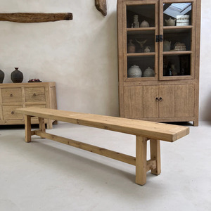 Banco de Madera Maciza de Estilo Rústico Moderno para Interiores, Mueble para Comedor, Entrada, Sala de Estar, con Acabado de Alta Calidad - Product Image 4