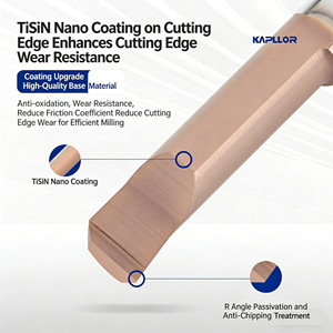 KAPLLOR MTR Barra de Mandrinado Interno de Alta Precisión de 0.4mm para Orificios Pequeños, de 3/4in, de Aleación de Acero de Tungsteno con Recubrimiento Nano TiSiN, Herramienta de 2 Flautas, 3 Años de Garantía - Product Image 3