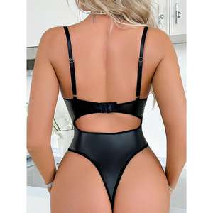 Черное кружевное боди-комбинация для зрелых женщин, сексуальное кружевное белье - Product Image 5