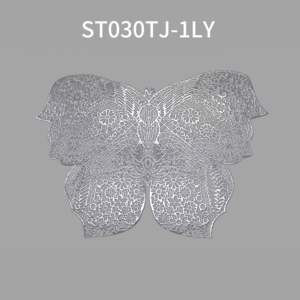 Estera de comedor de diseño Retro de mariposa dorada/Rosa personalizada, protección del medio ambiente, Decoración de mesa tejida de PVC para el hogar y la cocina - Product Image 3