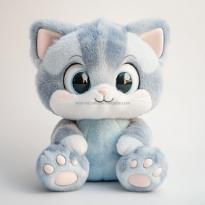 Peluche personnalisée super douce, adorable chat en peluche, rembourrage en coton PP, broderie, OEM/ODM disponible, tailles personnalisées - Product Image 5