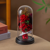 Couverture en verre de haute qualité Simulation fleur décoration saint valentin et fête des mères cadeau vie éternelle Rose Bouquet couverture