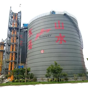 1000 ton semen Silo penyimpanan pelat baja besar Silo dirakit galvanis bagian bawah kerucut