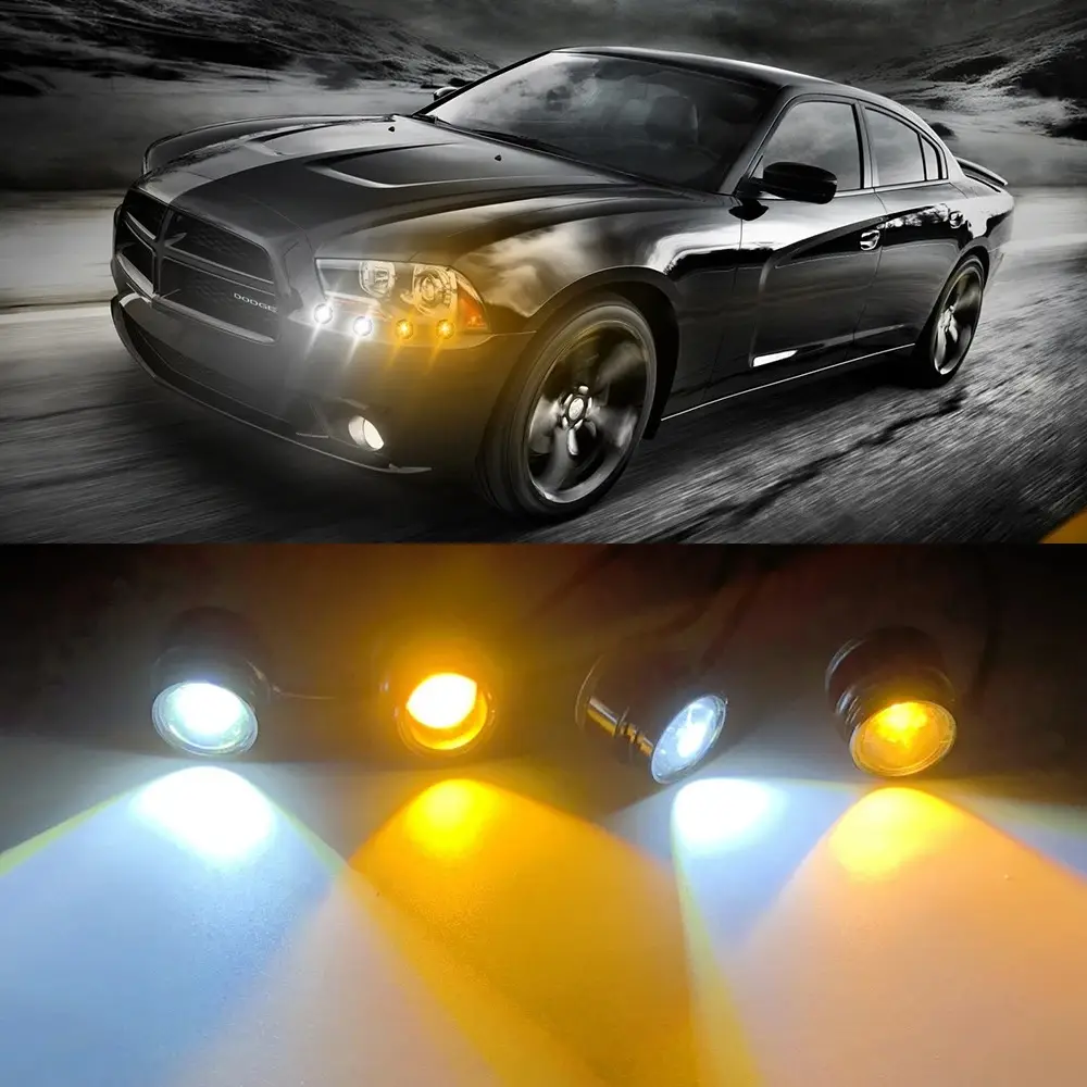Luz de circulación diurna para coche con Control remoto inalámbrico 4 en 1 LED Eagle Eye luz estroboscópica de advertencia de emergencia para camión motocicleta