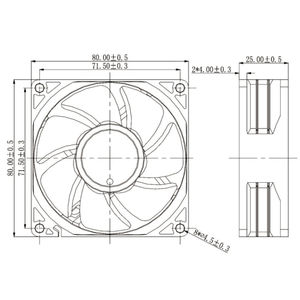 Hoge Quolaity En Fabrieksprijs Yccfan Dc Koelventilator Ydm8025c12 80*80*25Mm 8025 5V 12V 24V Dc Axiale Ventilator - Product Image 2