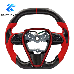 Volant de voiture en cuir personnalisé en fibre de carbone forgée pour <span class=keywords><strong>Toyota</strong></span> RAV4 XA40 Rongfang 2013-2018 Corolla Camry Highlander - Product Image 5