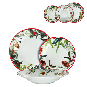 Service de table en porcelaine de Noël, 18 pièces - Product Image 1