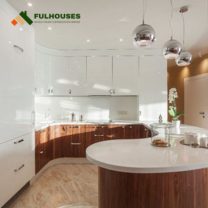 Yarı daire mutfak dolapları lüks mutfak kavisli dolapları çağdaş kavisli şekilli mutfak dolapları - Product Image 3