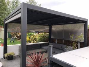 <span class=keywords><strong>Pergola</strong></span> de jardin bioclimatique de luxe moderne motorisée <span class=keywords><strong>en</strong></span> alliage d'aluminium avec <span class=keywords><strong>toit</strong></span> à lamelles - Product Image 6