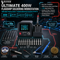 Kit de station de soudage pour ligne de production de stockage d'énergie 400W sans plomb avec écran tactile, comprenant un ensemble complet d'outils et 10 embouts