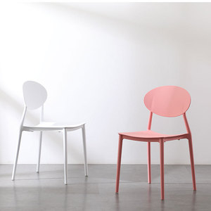 Modern Plastic Chair With <b>Backrest</b> Adult Dining Chair Study Chair Minimalist Design - Product Image 1