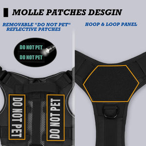 Harness anjing dan kucing taktis, untuk XXS, XS dan anak anjing kecil, rompi hewan peliharaan udara tanpa tarik dengan reflektif, tidak, Patch hewan peliharaan - Product Image 4