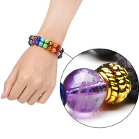 Bracelet en corde tressée, pierre naturelle, perles de Yoga, diffuseur d'huile essentielle, aromathérapie, arbre d'argent, 8mm, 7 Chakras, pour hommes et femmes