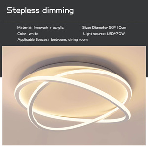<span class=keywords><strong>Lampe</strong></span> de chambre à coucher, chambre principale, nouvelle tendance 2024, style crème haut de gamme pour l'année, plafonnier LED moderne, simple et élégant - Product Image 6