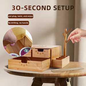 Organizador de Madera con Diseño de Árbol - Soporte de 2 Niveles para 80 Cápsulas de Café y 60 Bolsitas de Té - Product Image 2